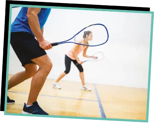 Picture of a man and woman playing racket sport